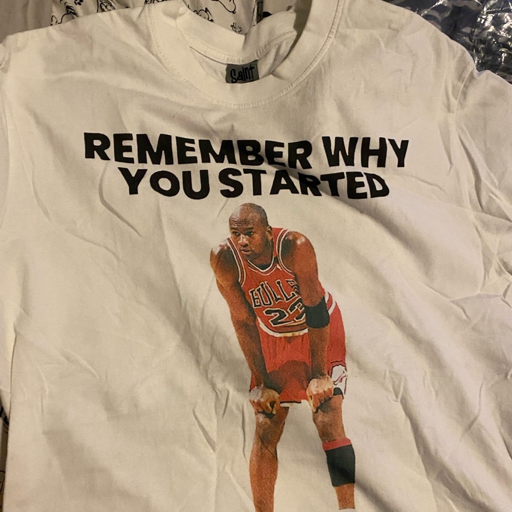 White Graphic T-Shirt with Motivational Print